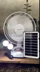Solar electric fan 12“ 14” electric fan with solar fan and USB led lights stand electric fan