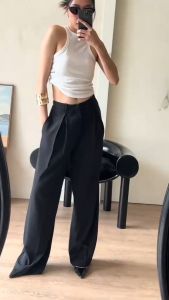 BABIEXBANIE - ROME TROUSER กางเกงขายาวเอวสูงทรงกระบอก