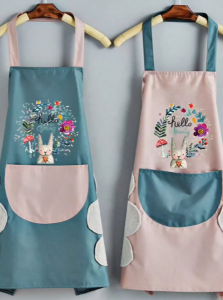 Waterproof Kitchen Apron with Adjustable Straps and Pockets Oil-Proof Cooking Durable Chef Apron for Home Restaurant Use