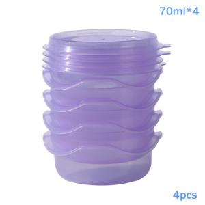 1 4 Pcs Mini Plastic Sauce Box With Lid Round Sealed Food Container Small Leakproof For Kids Lunch Travel Bento