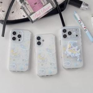 Sanrio | Cute Cartoon Cloud Moon Cinnamoroll Magnetic Stand Holder Case For iphone 17 16 15 Pro Max 17 Pro Lens Protective Phone Cover