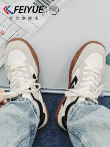 Feiyue Mens Retro Thick Bottom Breathable Deqin Shoes Spring 2025 Classic Style Casual Sneakers for Couples