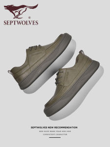 Septwolves Mens Thick Bottom Casual Shoes Business Versatile Shoes Summer Collection Youth Footwear round Toe Rubber Outsole