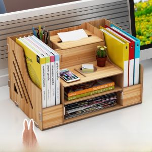 Simple Desktop Bookshelf Multi-layer Folder Storage Box Drawer Style File Frame Pen Holder Office Supplies Document Rack