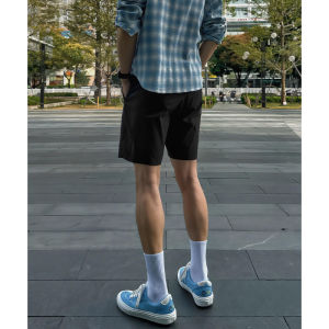 Light Grey American Style Sport Shorts Mens Summer Thin Ice Silk Quick Dry Loose Fit Four Quarter Running Casual Shorts