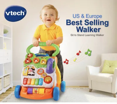VTech Sit To Stand Learning Walker - Orange