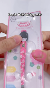 Nhíp Nhổ Lông Mày Thép Không Gỉ Geisha Mujaki Sweet Rabbit Japanese Girl Eyebrow Tweezer (Rose Red Màu Đỏ Rose)