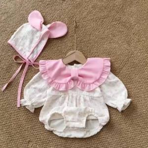 (3-12kg) Body Xô Cổ Hồng NHÍM XÙ KIDS Cho Bé Gái Sơ Sinh Đầy Tháng Thôi Nôi Sinh Nhật B096