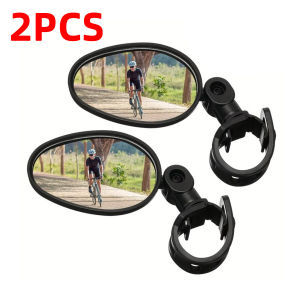 PINMOAP 2PCS Bike Mirror Adjustable Bicycle Rear View Mirror Wide Angle Handlebar Safety Mirror For Mtb Road Bike Scooter Cyclin