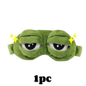 3D Sad Frog Sleep Mask Natural Sleeping Eyeshade Cover Shade Eye Patch Women Men Soft Portable Blindfold Travel Eyepatch
