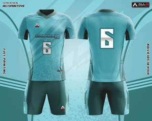 Jersey voli cowok satu sett stelan voli fullprint