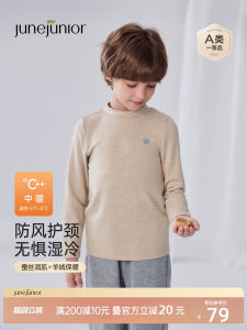 Junejunior First Class Childrens Base Shirt Silk Cashmere Half High Collar Moisture Wicking Heating Warm Top Kids Innerwear