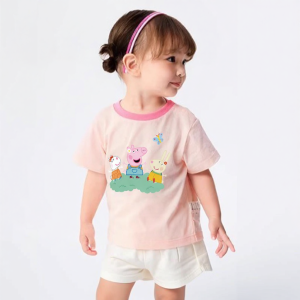 Peppa Pig | Antibacterial Pig Pattern Girl T-Shirt Summer Lightweight