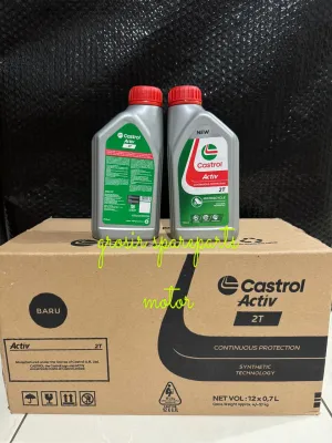 OLI CASTROL ACTIV 2T 700ML ISI 12 BOTOL 1 DUS PERDUS KEMASAN BARU NEW