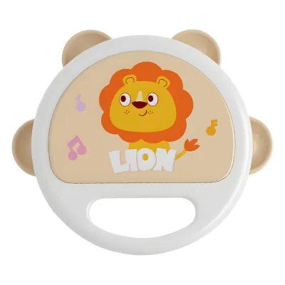 Lion Musical Instrument Drum Montessori Toy Handheld Drum Music Instrument Educational Toy Baby Rattle Cartoon Hand Clapping Toy