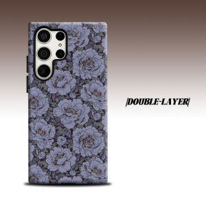BILIBILI | purple peony floral vintage For Samsung Galaxy S26 S25 S24 A56 A36 Dual Layer Luxury Fashion Full Lens Protective Case