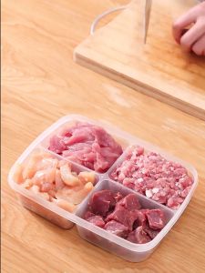 Hộp Nhựa 4 Ngăn Đựng Thực Phẩm Có Nắp Giúp Ngăn Mùi Hôi Trong Tủ Lạnh Tiện Lợi - Khay Nhưa 4 Ngăn - Hộp Nhựa Chia Ngăn Bảo Quản Thực Phẩm Chia 4 Ngăn Có Nắp Đậy Tiện Lợi