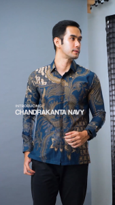 Batik Handara - Chandrakanta Navy Kemeja Pria Furing Erro
