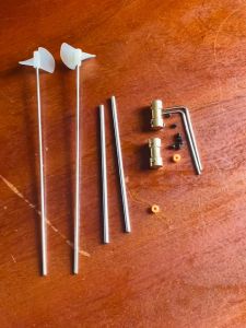 Bộ kit chế tàu RC 2 chân vịt 26mm 2 trục 150mm kèm ống thép bao ngoài chắc chắn 2 khớp đồng - HM0429