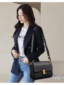 Royal Bagger Shoulder Crossbody Bags for Women Genuine Cow Leather Fashion Simple Commuter Underarm Small Square Bag 1555
