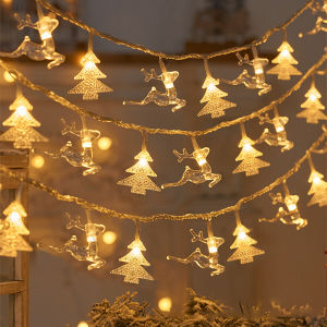 LED Snowflake Light Garland Stars Fairy Light Battery-operated Xmas Tree Elk Decorativa Garland Party Wedding New Years Decor