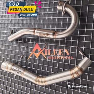 Murah Pipa Leher Header Knalpot Racing Gp7 Crf 150 Klx/Dtracker  Wr 155 Intel 50mm Bore Up Kompetisi