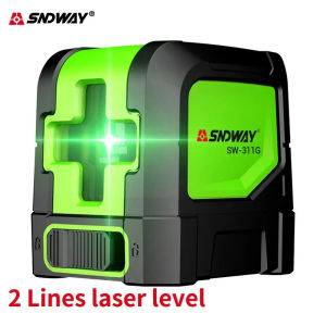 SNDWAY Laser Level 2 Lines Self-leveling Laser Leveler Vertical Horizontal Cross Laser Red Beam Line Measuring Instrument Green