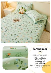 AITONGNUAN | Bộ Drap Giường An Toàn Lớp A Cotton Cho Ký Túc Xá