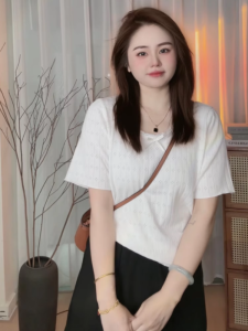 Áo Thun Dệt Kim Tay Ngắn Ren Cỡ Lớn Thiết Kế Cổ Tròn Dáng Rộng Mùa Hè Che Béo Thon Gọn Cho Nữ