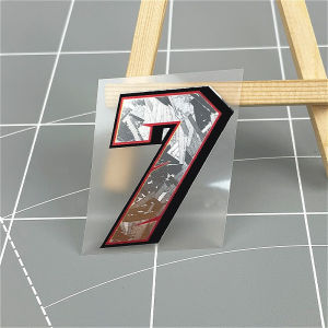 1PC Silver Carbon Fiber Arabic Numerals Motorcycle Sticker Waterproof for Motorcycle Helmet Fuel Tank Scooter Body Vinyl Decals