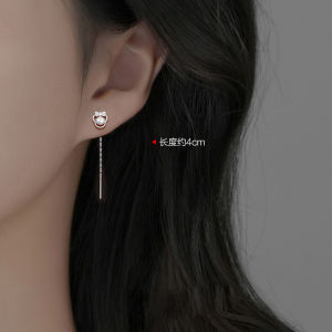 Elegant Pearl Butterfly Knot Drop Earrings Womens Fashion Silver Jewelry Sweet Versatile Ladys Accessory Korean Style