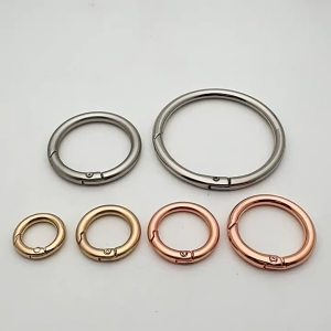 แหวนโลหะเงินทองโรสโกลด์ ห่วงกลม ตะขอ อะไหล่พวงกุญแจ อะไหล่เสริมอเนกประสงค์ขนาดเล็กและใหญ่