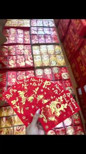 BAO LÌ XÌ NHUNG 2024 - XÉT 5 CÁI LÌ XÌ MÀU VÀNG - ĐỎ DẬP NỔI 3D CHÚC MỪNG NĂM MỚI ĐẠI CÁT ĐẠI LỢI VẠN SỰ NHƯ Ý