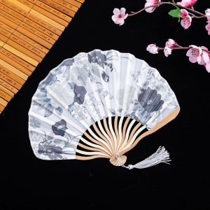 Portable Folding Fan Summer High Aesthetic Value Dance Costume Hanfu Cooling Cloth Surface Fan Fresh Style Handmade Craft