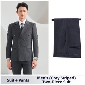 STARMAGNOLIA | Professional Workplace Striped Suit Gray