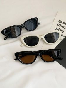 Retro Cat Eye Small Face Womens Sunglasses High Fashion Sensation Black Frame Sun Protection New Model 2025 Elegant Style
