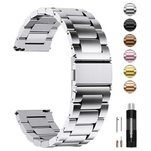 22mm 20mm Strap for Samsung Galaxy 7 6 5 4 40/44mm 6Classic Gear S3 Active2 Stainless Steel Bracelet for Huawei GT3 4Pro Amazfit