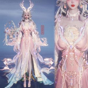 4Gunns Color Dyeing World of Immortals Womens Clothing God Deer Blooming Flowers Fire Rainbow Deer Color Dyeing Game Props Models