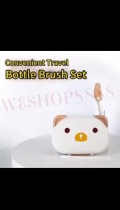WESHOP8888 Silicone Milk Bottle Brush Portable Milk Bottle Brush Set Baby Special Washing Bottle Storage Box Milk Bottle Cleaning Cartoon Milk Bottle Brush Travel Milk Bottle Brush Set