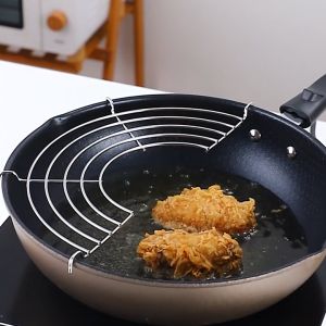 32cm Stainless Steel Mesh Colander Filter Frying Oil Strainer Steam Rack Oil Drainer Rack Kitchen Accessories