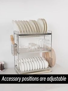 XTEN High Quality 304 Stainless Steel Dish Rack with Drainer Pates Organizer Storage Kitchen Draining Racks