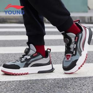 Li-Ning Kids Casual Shoes 2023 New Spring Autumn Boys Girls Middle Large Children Fall Teenagers Sports Shoes Shock Absorption