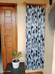 Gorden Pintu Motif Viramid Satin Bridal Semi Blackout Size L.120cmxT.200cm