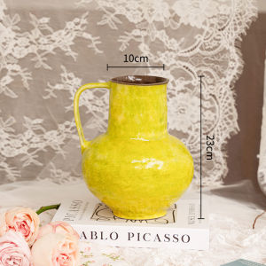 Retro Ceramic Flower Vase Creative Large Belly Hydroponic Fresh Flower Decoration Living Room Dining Table Decorative Ornaments