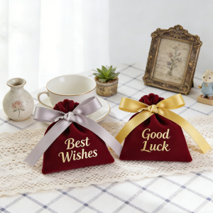 5Pcs High-Grade Velvet Ribbon Drawstring Bags Durable Jewelry Pouches for Necklaces Bracelets Pendants &Other Tiny Accessories