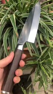 Dao làm cá Deba Nhật bản lưỡi dày 5mm bản bầu sắc bén cán gỗ không thấm nước chuẩn Nhật - Dao làm bếp