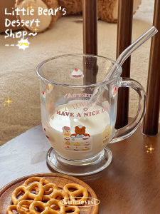 แก้วน้ำชาไม้จิ๋วสุดน่ารักพร้อมก้นแก้วและขวดน้ำสตรีทฟู้ด แก้วน้ำนมสดใส่ของขวัญสำหรับเด็กผู้หญิง แก้วน้ำมันกาแฟ แก้วน้ำผลไม้