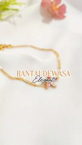 Cute Jewelry Gelang Jurai Dewasa Bunga Premium Perhiasan Lapis Emas Imitasi Gelang Wanita GL 203