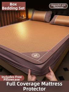 Foldable Cooling Bed Sheet Set Ice Silk & Wormwood 3-piece Set