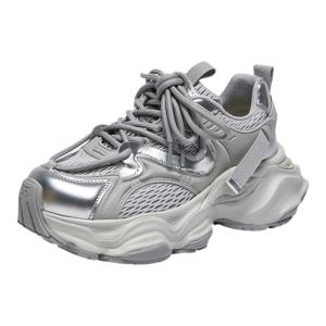 LANKAMO | Silver Dad Shoes Womens 2025 Fall New Retro Thick Sole Casual Shoes